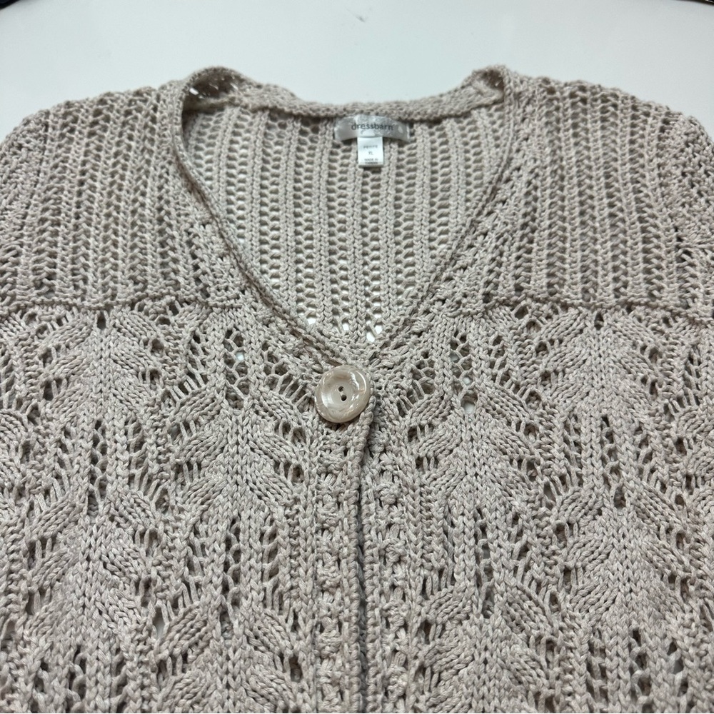 Vintage 2000s dressbarn Crochet Knit Cardigan | Cotton Boho Cottagecore Layering - Picture 4 of 11